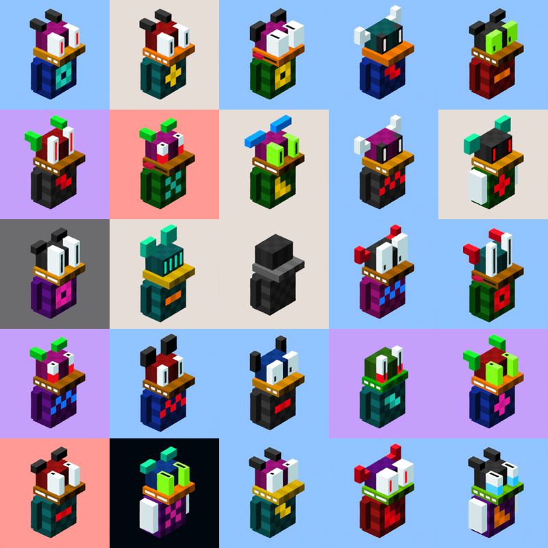 Camera orbit around 25 generated Fukuhedrons models